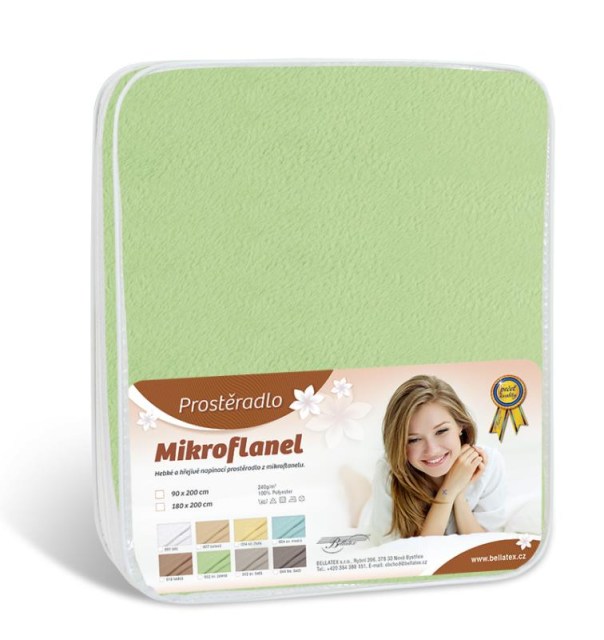 Prostěradlo Mikroflanel 90x200 zelená